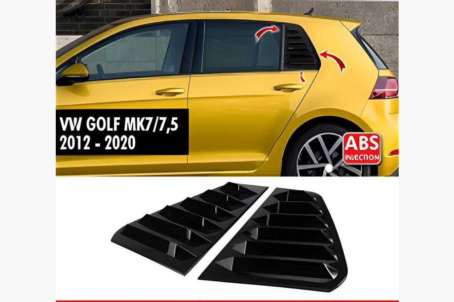 Volkswagen Golf 7/E-Golf 2012–2020 Aizmugurējo logu uzlikas DPT V-2 (melns spīdīgs, 2 gab.) Image