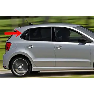 Aizmugurējo logu uzlikas DPT (melns spīdīgs, 2 gab.) Volkswagen Polo 2010–2017 foto 1