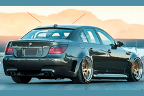 BMW 5. sērija E60/E61 2003–2010 DPT V-2 spoileris (melns spīdīgs) foto 1