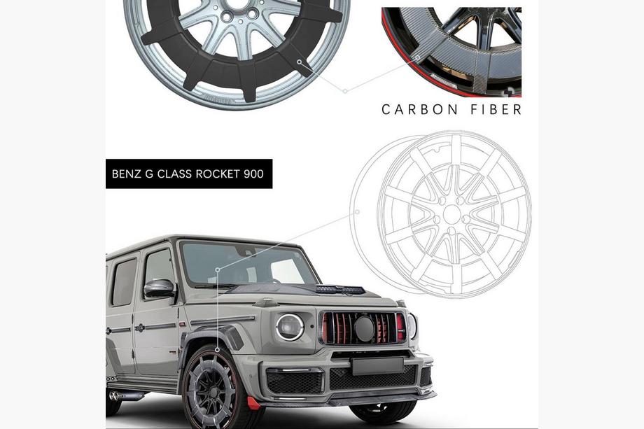 Mercedes G class W463 1990–2018 G900 kalti alumīnija un karbona diski (R24, 4 gab.) Foto 14