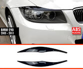 BMW 3. sērija E90/E91 2005–2011 DPT priekšējo lukturu uzacis (2 gab., melns spīdīgs) foto 1