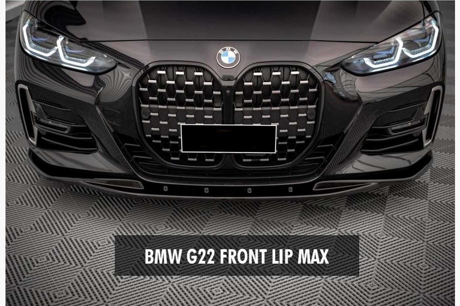BMW 4. sērija G22/23/26 2020– DPT V-1 priekšējais lūpas spoileris (G22/G23, spīdīgi melns) Image
