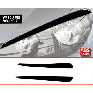 DPT priekšējo lukturu uzacis (2 gab., melns spīdīgs) Volkswagen Golf 6 2008–2014