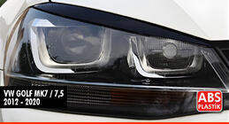 Volkswagen Golf 7/E-Golf 2012–2020 DPT priekšējo lukturu uzacis (2 gab., melns spīdīgs) foto 1
