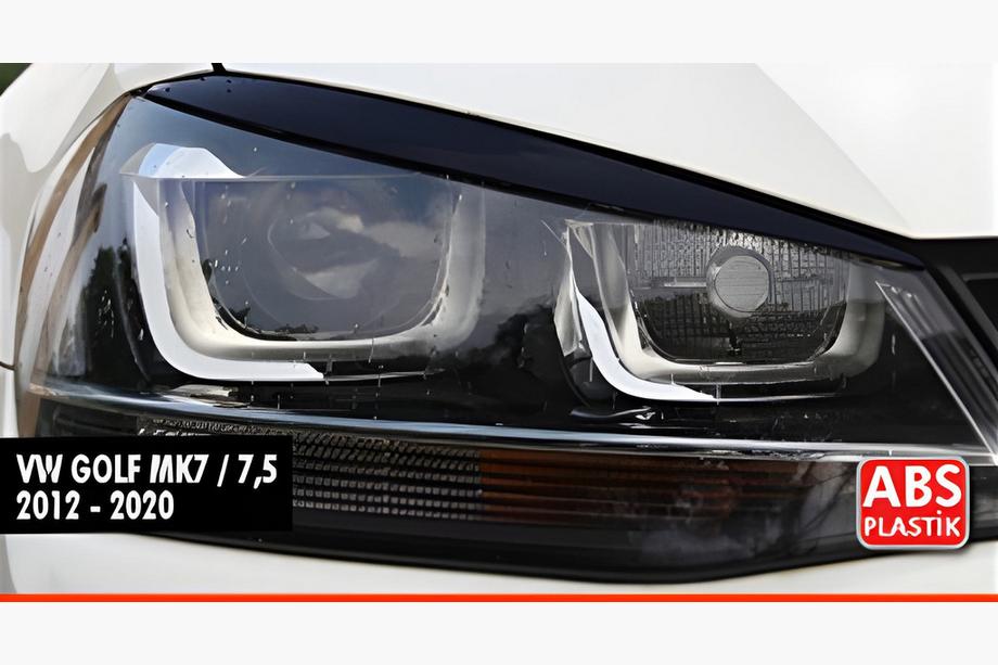 Volkswagen Golf 7/E-Golf 2012–2020 DPT priekšējo lukturu uzacis (2 gab., melns spīdīgs) Image