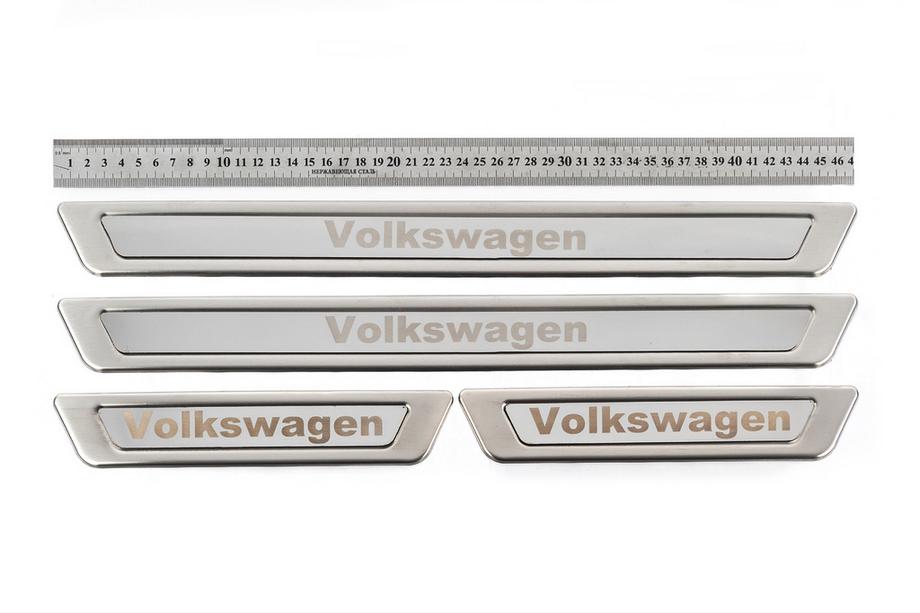 Volkswagen Universālas sliekšņu uzlikas Volkswagen V-1 (4 gab., nerūsējošais tērauds) Foto 1