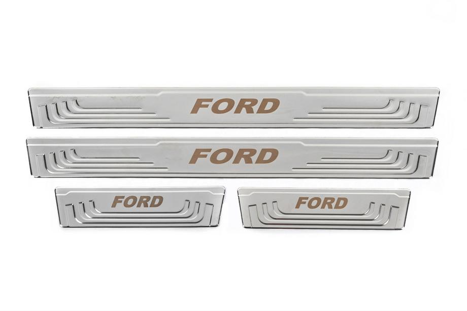 Ford Universālas sliekšņu uzlikas Ford V-2 (4 gab., nerūsējošais tērauds) Foto 2