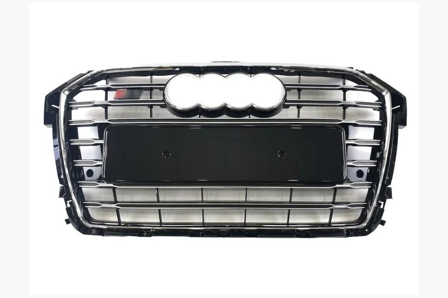 Audi A1 2010–2018 S-style priekšējais radiatora režģis (2014-2018, melns ar hromu) Image
