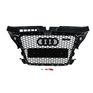 RS-style priekšējais režģis (2008-2012, melns ar hromu) Audi A3 2003–2012 foto 4