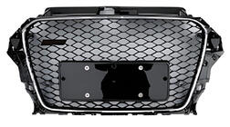 Audi A3 2012–2020 Priekšējais režģis RS stilā (2012-2016, melns ar hromu) foto 1