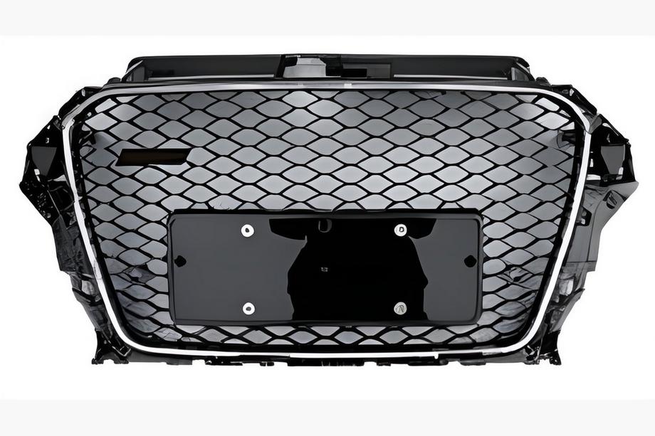 Audi A3 2012–2020 Priekšējais režģis RS stilā (2012-2016, melns ar hromu) Image