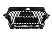Audi A3 2012–2020 Priekšējais radiatora režģis RS stila ar Quattro uzrakstu (2012-2016, melns) foto 4