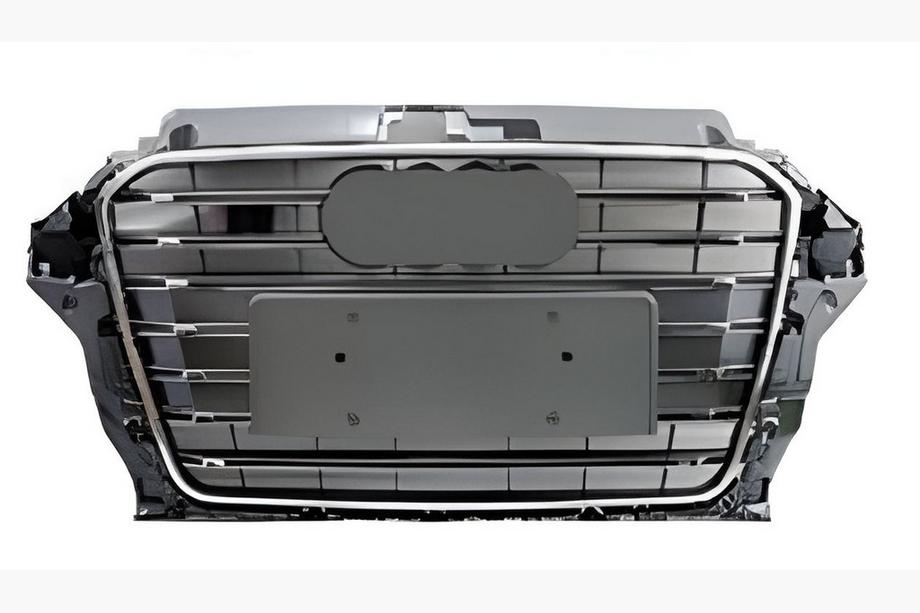 Audi A3 2012–2020 RS stila priekšējais režģis (2012-2016, pelēks ar hromu) Foto 1