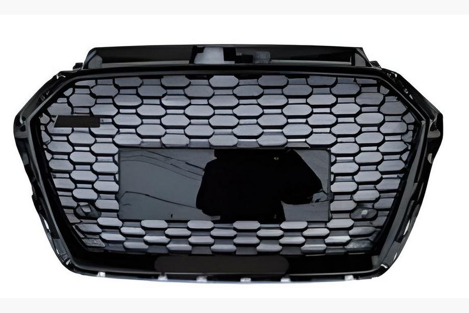 Audi A3 2012–2020 RS stila priekšējais režģis (2016-2020, bez logo, melns) Image