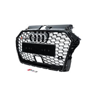 RS stila priekšējais radiatora režģis (2016-2020, melns/pelēks) Audi A3 2012–2020 foto 2