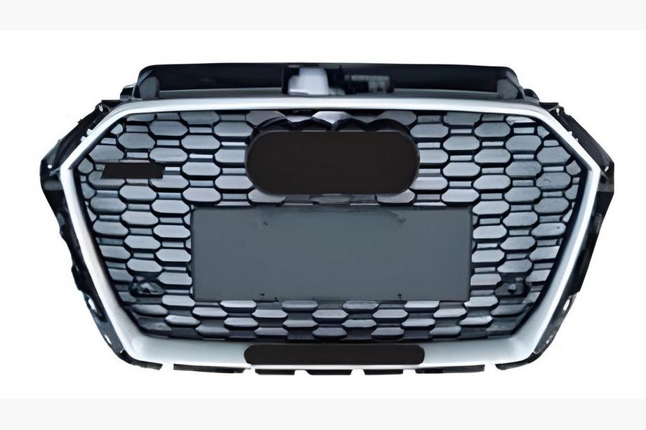 Audi A3 2012–2020 RS stila priekšējais radiatora režģis (2016-2020, melni pelēks ar hromu) Image