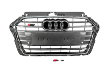 Audi A3 2012–2020 Priekšējais režģis S-style (2016-2020, pelēks ar hromu) foto 1