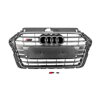 Priekšējais režģis S-style (2016-2020, pelēks ar hromu) Audi A3 2012–2020 foto 1