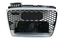 Audi A4 B7 2004–2008 Priekšējā reste RS-style V-1 (melna ar hromu) foto 1