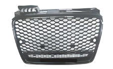 Audi A4 B7 2004–2008 Priekšējā reste RS-style V-1 (bez logo, melna ar hromu) foto 1