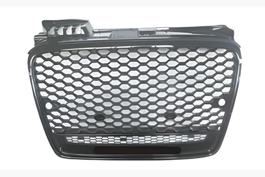 Audi A4 B7 2004–2008 Priekšējā reste RS-style V-1 (bez logo, melna ar hromu) Image