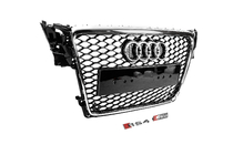 Audi A4 B8 2007–2015 RS-style V-2 priekšējā reste (2007-2011, melna ar hromu) foto 3