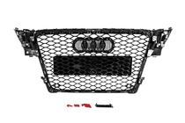 Audi A4 B8 2007–2015 RS-style V-2 priekšējā reste (2007-2011, melna ar hromu) foto 4