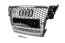 Audi A4 B8 2007–2015 Priekšējā radiatora reste ar Quattro uzrakstu, RS-style (2007-2011, melna) foto 2