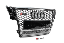 Audi A4 B8 2007–2015 Priekšējā radiatora reste ar Quattro uzrakstu, RS-style (2007-2011, melna) foto 3