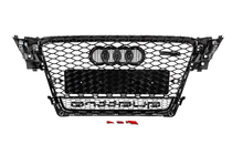 Audi A4 B8 2007–2015 Priekšējā radiatora reste ar Quattro uzrakstu, RS-style (2007-2011, melna) foto 4