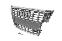 Audi A4 B8 2007–2015 RS stila priekšējais radiatora režģis (2007-2011, pelēks ar hromu) foto 2