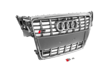 Audi A4 B8 2007–2015 RS stila priekšējais radiatora režģis (2007-2011, pelēks ar hromu) foto 3