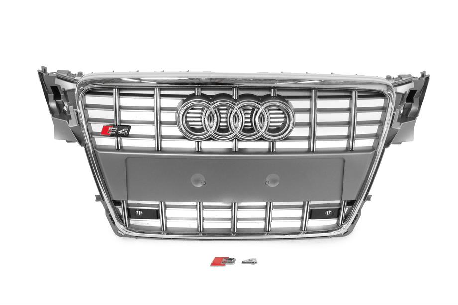 Audi A4 B8 2007–2015 RS stila priekšējais radiatora režģis (2007-2011, pelēks ar hromu) Image