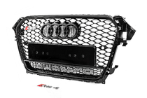 Audi A4 B8 2007–2015 Priekšējā melnā radiatora reste RS-style ar Quattro uzrakstu (2012-2015) foto 3
