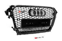 Audi A4 B8 2007–2015 Priekšējā melnā radiatora reste RS-style ar Quattro uzrakstu (2012-2015) foto 2
