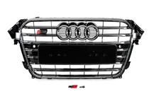 Audi A4 B8 2007–2015 Priekšējais radiatora režģis S-style (2012-2015, melns ar hromu) foto 1