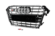Audi A4 B8 2007–2015 Priekšējais radiatora režģis S-style (2012-2015, melns ar hromu) foto 2