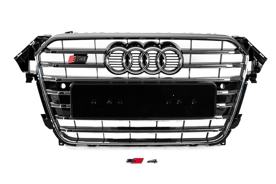 Audi A4 B8 2007–2015 Priekšējais radiatora režģis S-style (2012-2015, melns ar hromu) Image