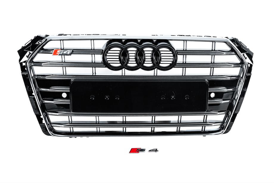 Audi A4 B9 2015–2024 Priekšējais režģis S-style (2015-2019, hroms+melns) Image