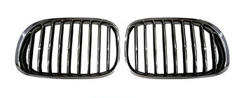 BMW 7. sērija F01/F02 2008–2015 Nieru reste 1 Bar (spīdīgi melna ar hroma apmali) foto 2