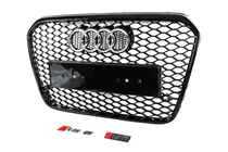 Audi A6 C7 2011–2017 Melns RS-style priekšējais radiatora režģis (2011-2014) foto 3
