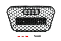 Audi A6 C7 2011–2017 Melns RS-style priekšējais radiatora režģis (2011-2014) foto 4