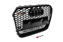 Audi A6 C7 2011–2017 Melns RS stila priekšējais radiatora režģis ar Quattro uzrakstu (2011-2014) foto 3