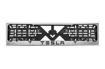 Tesla Hromēts numura zīmes rāmītis (1 gab., nerūsējošais tērauds) foto 1