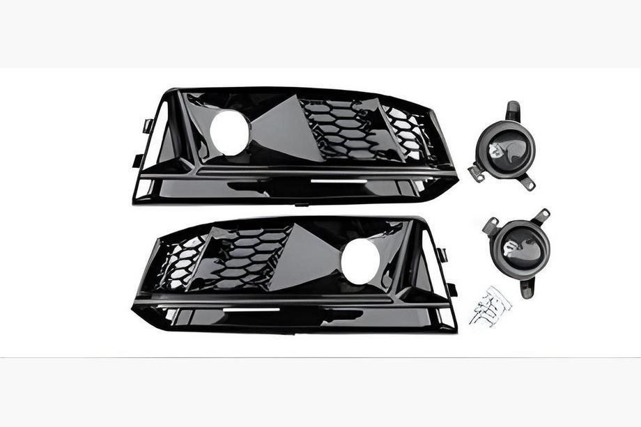 Audi A4 B9 2015–2024 Miglas lukturu režģi ar miglas lukturiem RS-Style (2015-2019, 2 gab., melni) Image