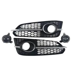 Miglas lukturu restes ar miglas lukturiem (2014-2018, 2 gab., melns ar pelēku) Audi A8 2010–2018 foto 1