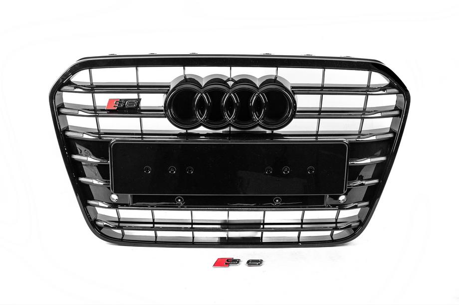 Audi A6 C7 2011–2017 Melna priekšējā radiatora reste ar melnu rāmi S-style (2011-2014) Image