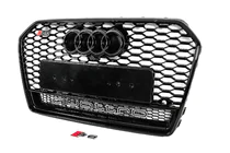 Audi A6 C7 2011–2017 Melns RS stila priekšējais radiatora režģis ar Quattro uzrakstu (2014-2017) foto 2