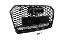 Audi A6 C7 2011–2017 Melns RS stila priekšējais radiatora režģis ar Quattro uzrakstu (2014-2017) foto 3