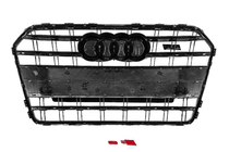 Audi A6 C7 2011–2017 Priekšējā melnā radiatora reste ar hroma rāmi S-Style (2014-2017) foto 4